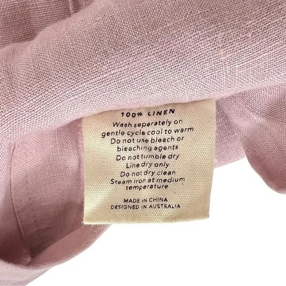 Deiji Studios The 01 Loungewear Kimono Top - Lilac Purple Belted Linen Top - Picture 8 of 10